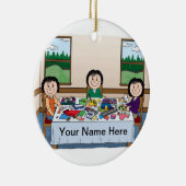 Scrapbooking- 3 vrouwen keramisch ornament (Rechts)