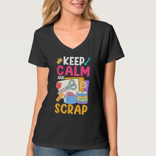 Scrapbooking Scrapbooker Keep Calm and Scrap T-shirt (Voorkant)