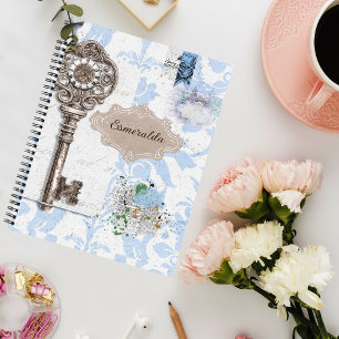 Scrapbooking Stijl Zachte Blauwe Spiraal Notitieboek