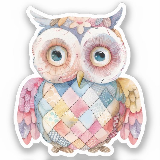 Scrapbooking Uil Vogel Sticker (Voorkant)