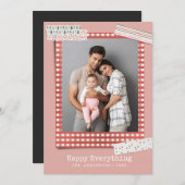 Scrapbooking Vakanties | Gingham Frame foto Feestdagenkaart (Voorkant / Achterkant)