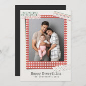 Scrapbooking Vakanties | Gingham Frame foto Feestdagenkaart (Voorkant / Achterkant)