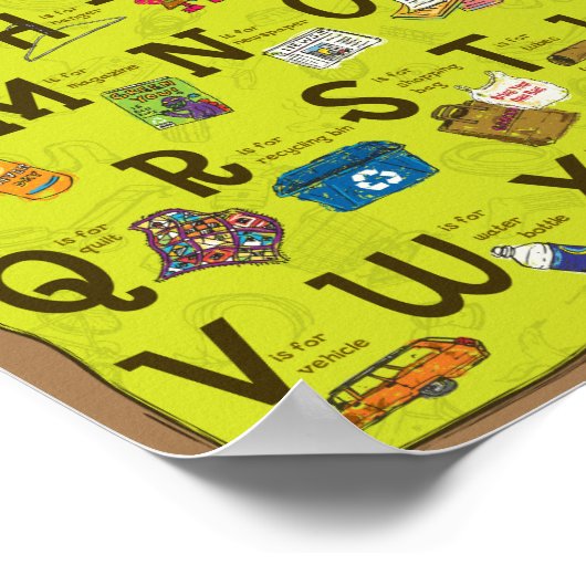 ScrapKins Recyclage ABCs School Classroom Poster (Coin)