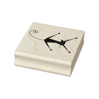 Scrappy Cat Zwarte Kitten Aangepast Rubberstempel