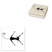 Scrappy Cat Zwarte Kitten Maatwerk Rubberstempel (Gestempeld)