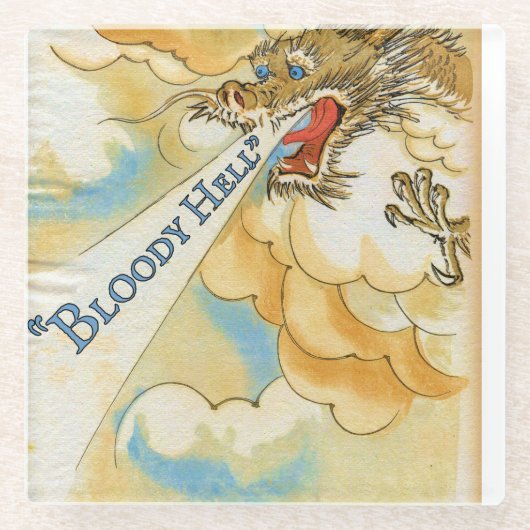 Scrared Dragon Glazen Onderzetter (Voorkant)