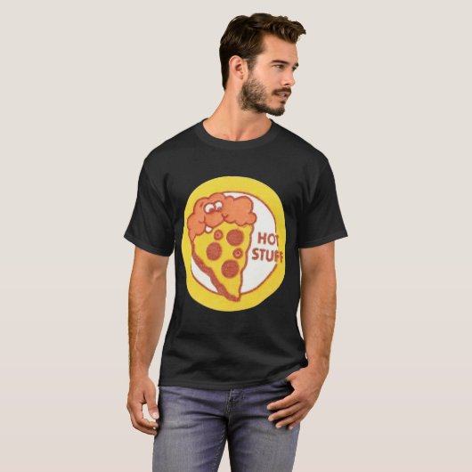 Scratch en Sniff Stickers Hot Stuff Pizza T-shirt (Voorkant volledig)