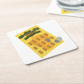 Scratch uit vierkante kartonnen onderzetter (Schuin)