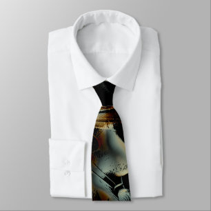 Scratched dark satin texture rumpled digital cloth stropdas