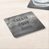 Scratched, geborsteld metaal vierkante kartonnen onderzetter (Schuin)