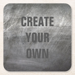 Scratched, geborsteld metaal vierkante kartonnen onderzetter