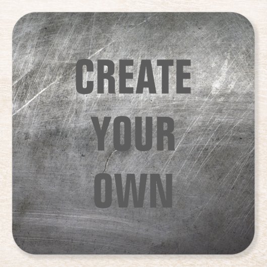 Scratched, geborsteld metaal vierkante kartonnen onderzetter (Voorkant)