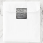 Scratched, geborsteld metaal vierkante sticker (Tas)
