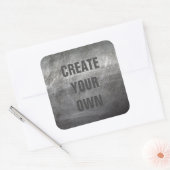 Scratched, geborsteld metaal vierkante sticker (Envelop)