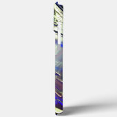 Scratches op een zilvertextuur onder blauwe damp Case-Mate iPhone case (Achterkant / Links)