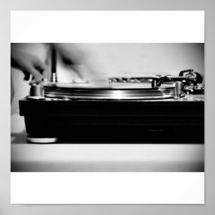 Scratchin op de Platenspeler Poster