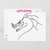 Scrawl Dragon Briefkaart (Voorkant / Achterkant)