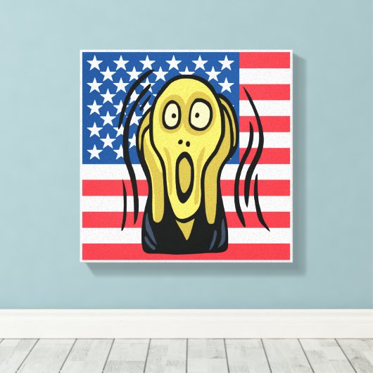 Scream American Canvas Afdruk (Insitu (Houten vloer))