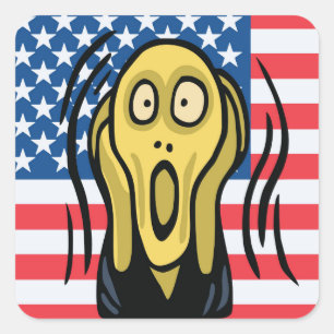 Scream American Vierkante Sticker