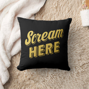 Scream hier grappige retro kussen
