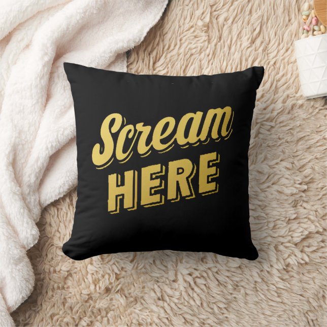 Scream hier grappige retro kussen (Deken)