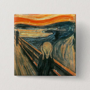 Scream Munch Modern Art Abstract Vierkante Button 5,1 Cm