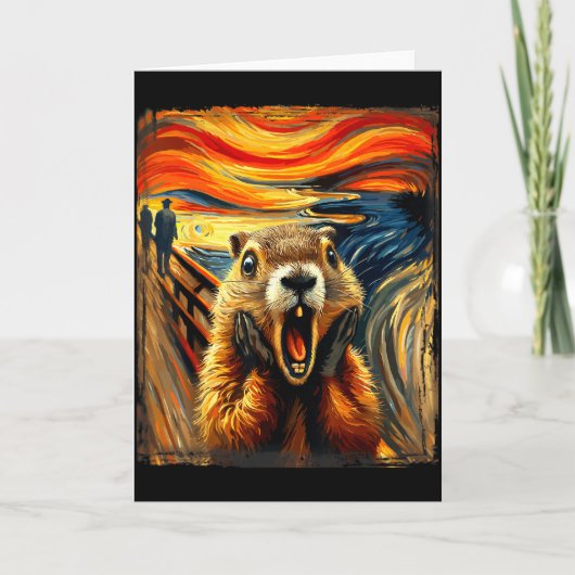 Scream Parody Funny Animal Painting Artistic Groun Kaart (Voorkant)