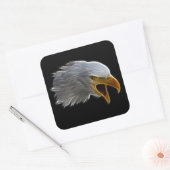 Screaming American Bald Eagle Head Vierkante Sticker (Envelop)