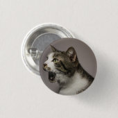 Screaming Cat Pin Ronde Button 3,2 Cm (Voorkant /achterkant)