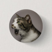 Screaming Cat Pin Ronde Button 3,2 Cm (Voorkant)