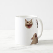Screaming Cat Set Funny Meme for Cat Lovers Mug Koffiemok (Voorkant rechts)