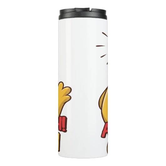 Screaming Chicken Funny Graphic Art Thermosbeker (Achterkant)