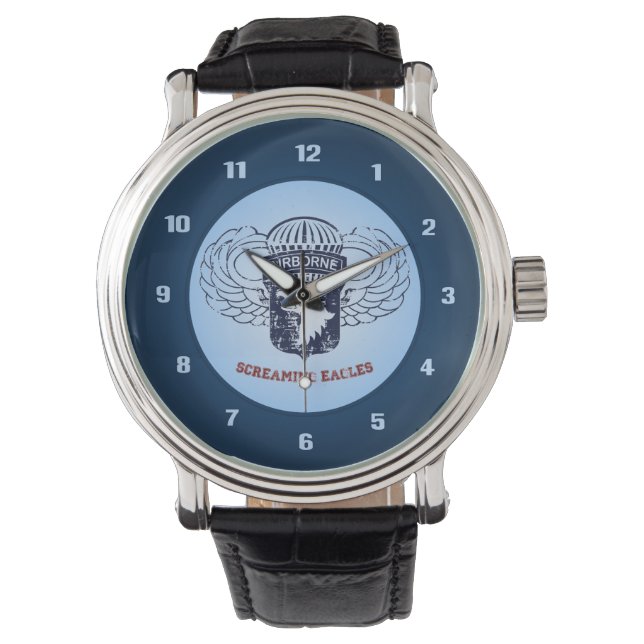 Screaming Eagles met Jump Wings Horloge (Voorkant)