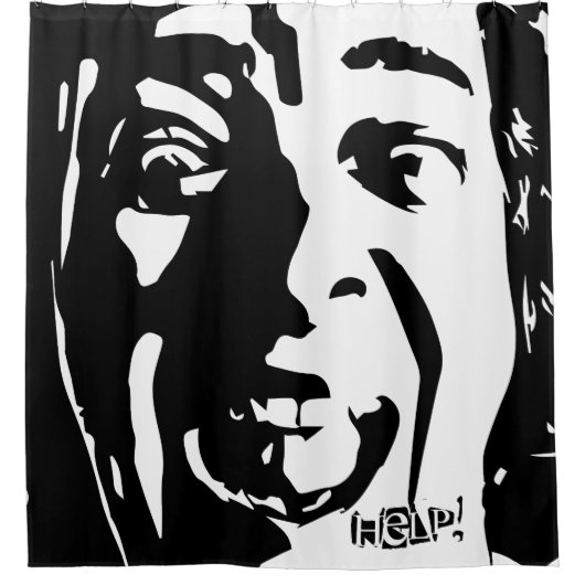 Screaming Face Hilarious Douchegordijn (Voorkant)