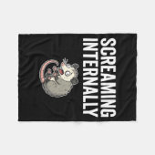 Screaming Internally Funny Ossum Anxiety Meme  Fleece Deken (Voorkant (Horizontaal))