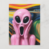 Screaming Pink Alien Briefkaart (Voorkant)