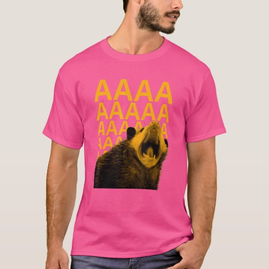 Screaming Possum Aaaa Cute Funny Opossum Meme T-shirt (Voorkant)