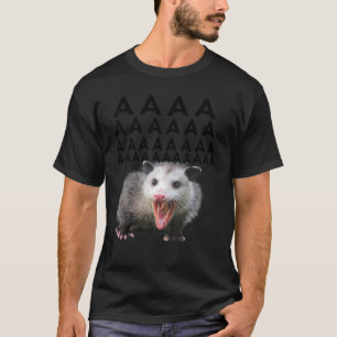 Screaming Possum Aaaa Cute Opossum Meme Mannen W T-shirt