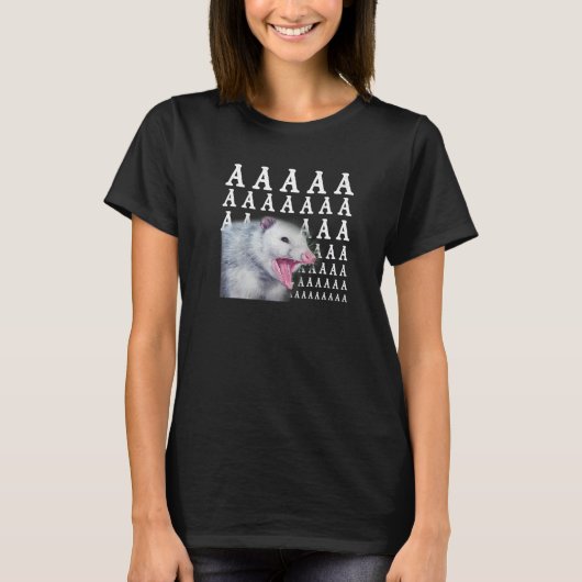 Screaming Possum Aaaa Cute Opossum Meme T-shirt (Voorkant)