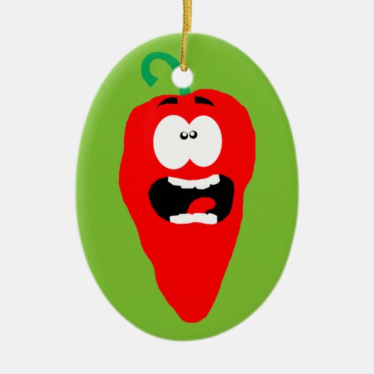 Screaming Red Hot Chili Pepper Keramisch Ornament (Voorkant)
