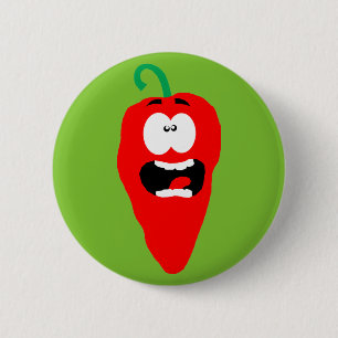 Screaming Red Hot Chili Pepper Ronde Button 5,7 Cm
