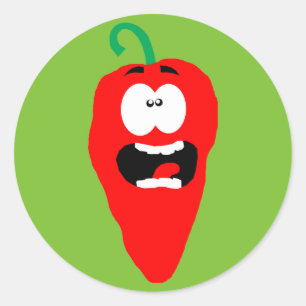 Screaming Red Hot Chili Pepper Ronde Sticker
