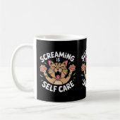 Screaming Self Care Funny Cat Owners Cat Mom Dads Koffiemok (Links)