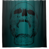 Screaming Skull - Blauwgroen en zwarte schedel Douchegordijn (Voorkant)
