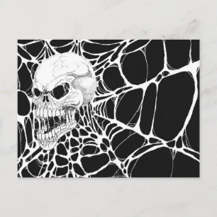 Screaming Web Skull Briefkaart