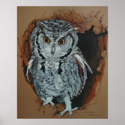 Screech Owl Art Poster (Voorkant)