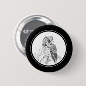 Screech Owl Button in potlood (Voorkant /achterkant)