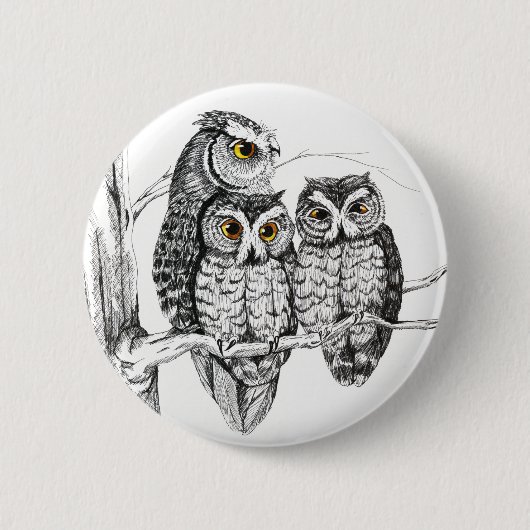 Screech Owl Family Button (Voorkant)