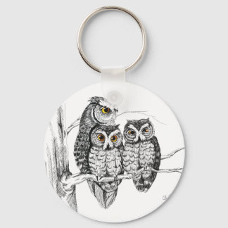 Screech Owl Family Sleutelhanger