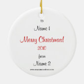 Screech Owl kerstschilderij met waterverf Keramisch Ornament (Achterkant)